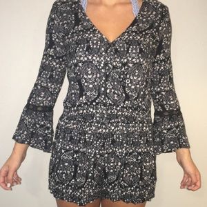 Romper with flare sleeves